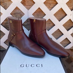 GUCCI Vintage calf Bordeaux Boots